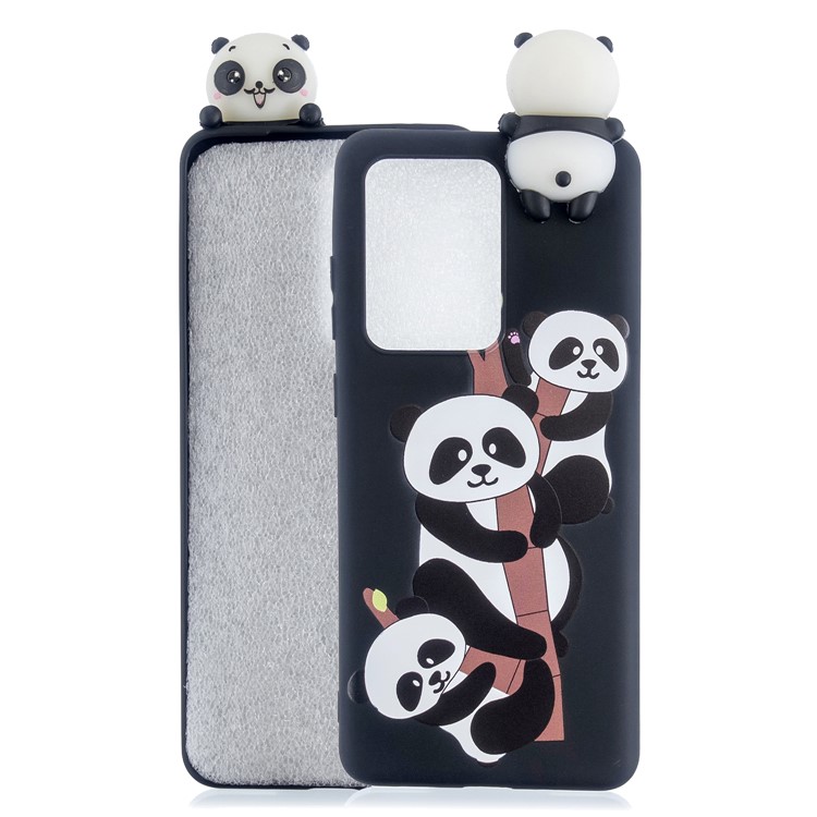 Decoração 3D Boneca Macio TPU Tampa Do Telefone Para Samsung Galaxy S11 Mais - Pandas Na Árvore-1