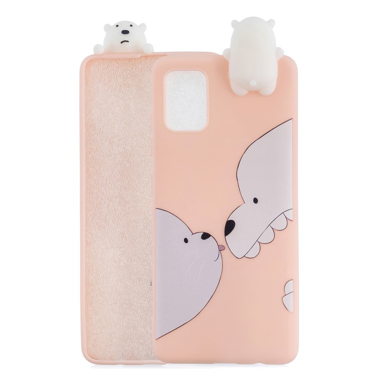 3D Animal Doll Decor Printing TPU Shell for Samsung Galaxy A51 - White Bears-1