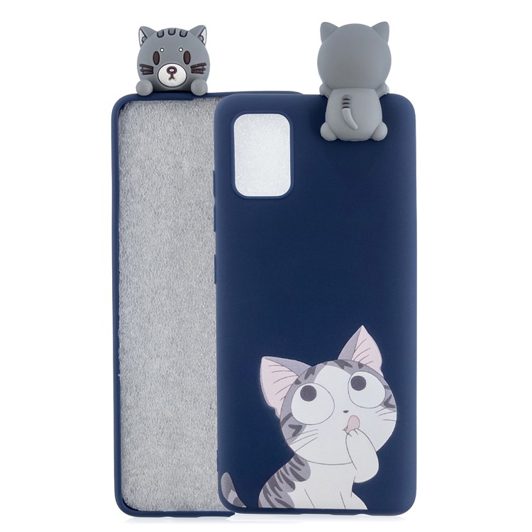 3D Animal Doll Decor Printing TPU Shell for Samsung Galaxy A51 - Cat-1