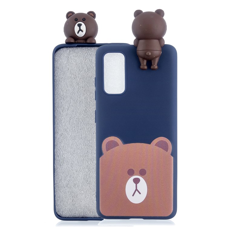 3D Animal Doll Decor Printing TPU Shell for Samsung Galaxy A51 - Brown Bear-1