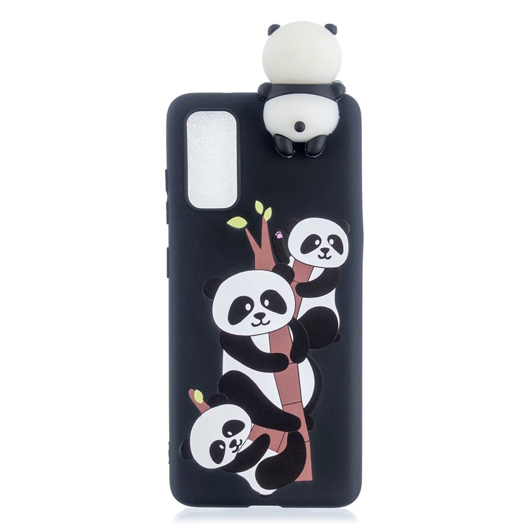 3D Doll Decor Patterned TPU Cell Phone Case for Samsung Galaxy A71 - Three Pandas-2