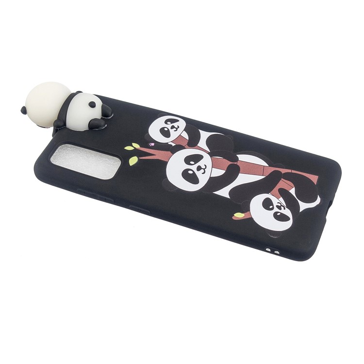3D Doll Decor Patterned TPU Cell Phone Case for Samsung Galaxy A71 - Three Pandas-4