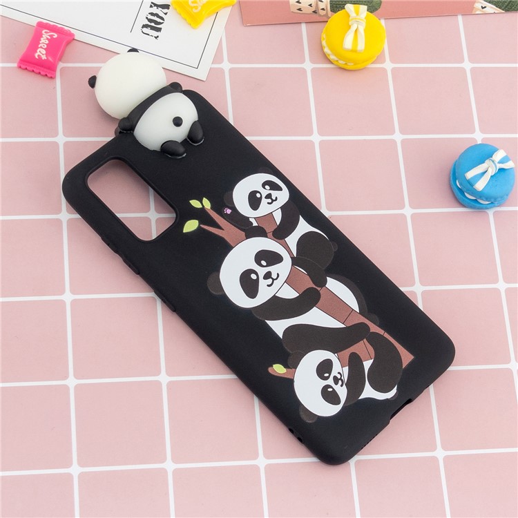 3D Doll Decor Patterned TPU Cell Phone Case for Samsung Galaxy A71 - Three Pandas-6