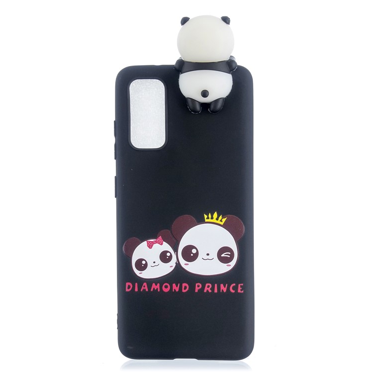 3D Doll Decor Patterned TPU Cell Phone Case for Samsung Galaxy A71 - Two Pandas-2