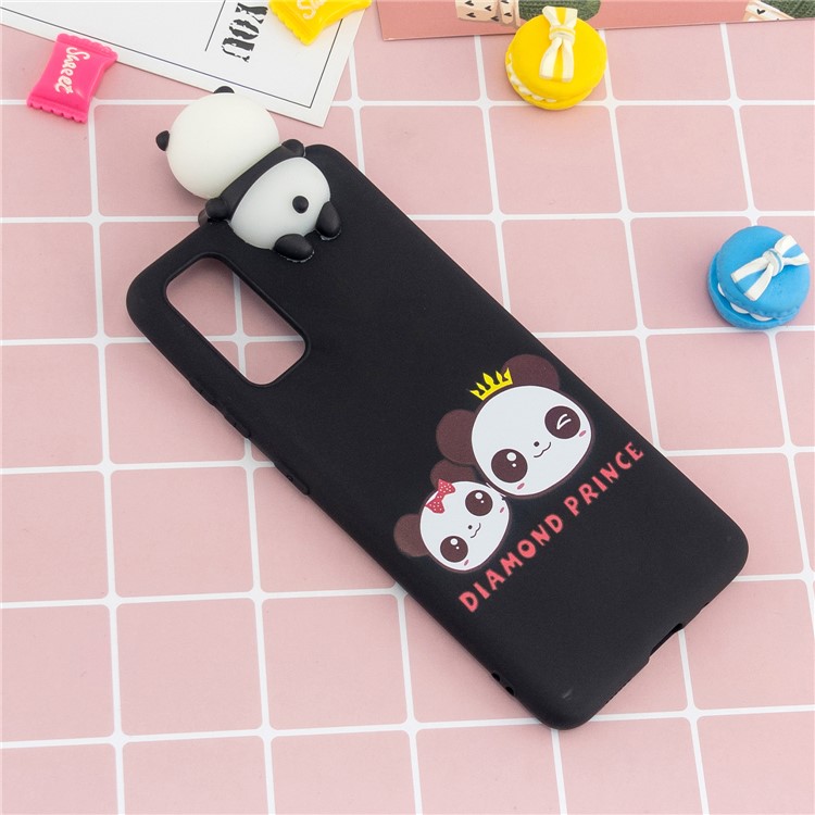 3D Doll Decor Patterned TPU Cell Phone Case for Samsung Galaxy A71 - Two Pandas-6
