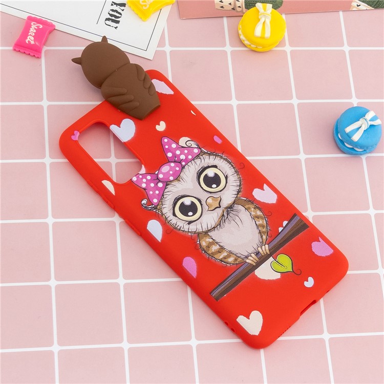 3D Doll Decor Patterned TPU Cell Phone Case for Samsung Galaxy A71 - Owl-6