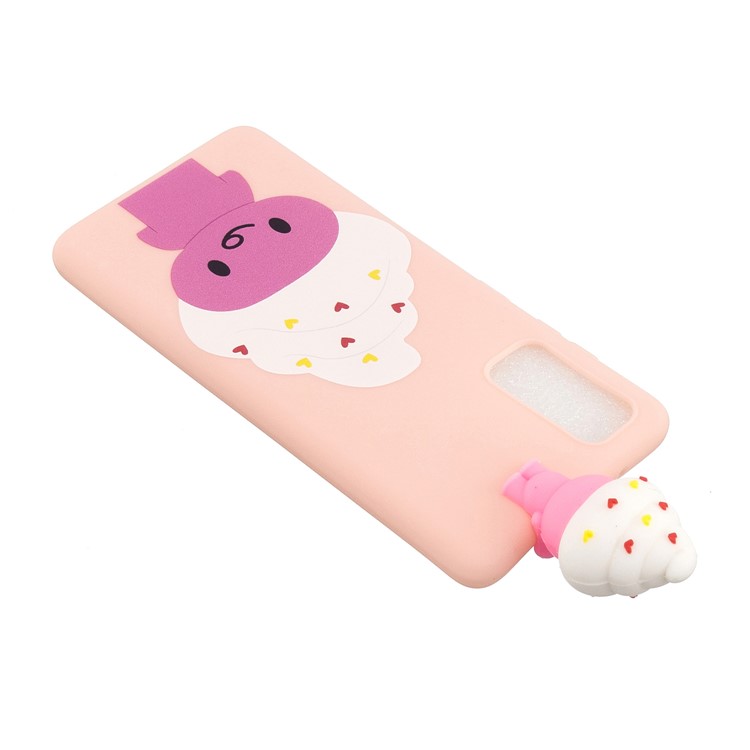 3D Decoração de Boneca Palavilizada Capa de Celular TPU Para Samsung Galaxy A71 - Sorvete-5