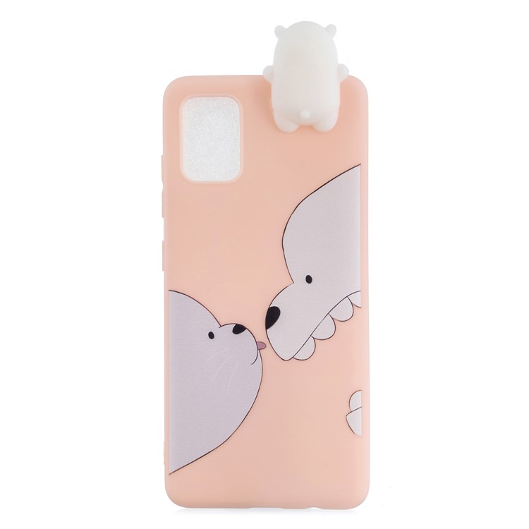 3D Doll Decor Patterned TPU Cell Phone Case for Samsung Galaxy A71 - White Bear-2