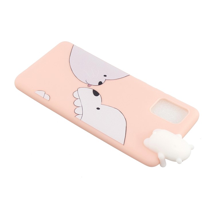 3D Doll Decor Gemustertes TPU -mobiltelefongehäuse Für Samsung Galaxy A71 - Weißer Bär-5