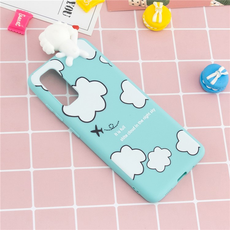 3D Doll Decor Patterned TPU Cell Phone Case for Samsung Galaxy A71 - Cloud-6