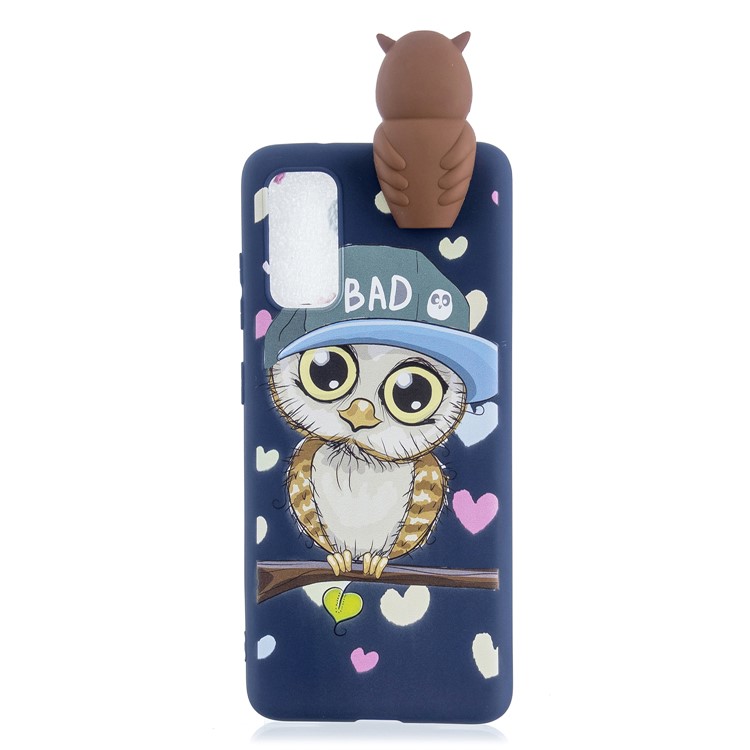 3D Doll Decor Gemustertes TPU -mobiltelefongehäuse Für Samsung Galaxy A71 - Kühle Eule