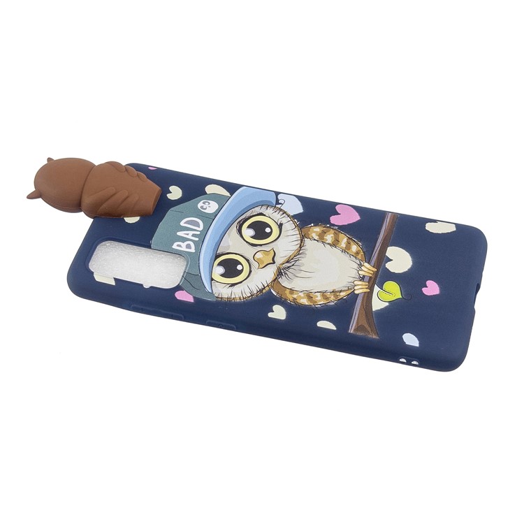 3D Doll Decor Gemustertes TPU -mobiltelefongehäuse Für Samsung Galaxy A71 - Kühle Eule