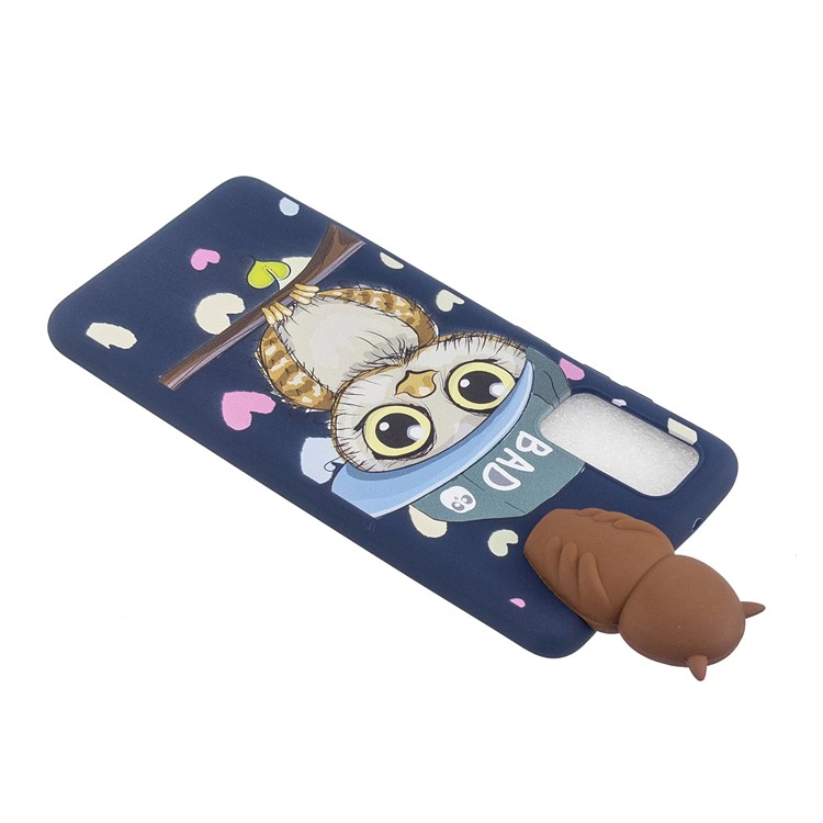 3D Doll Decor Gemustertes TPU -mobiltelefongehäuse Für Samsung Galaxy A71 - Kühle Eule