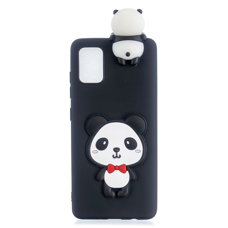 Case de Téléphone Portable TPU à Motifs 3D Pour Samsung Galaxy A51 - Panda Timide