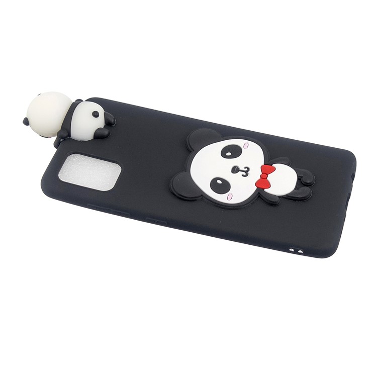 Case de Téléphone Portable TPU à Motifs 3D Pour Samsung Galaxy A51 - Panda Timide-4