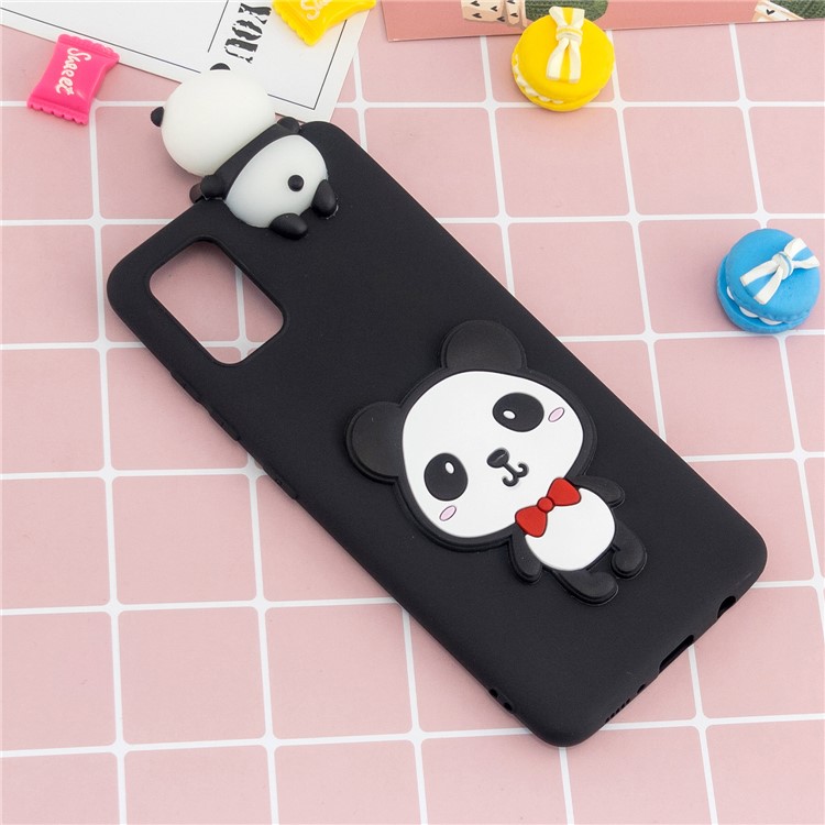 Case de Téléphone Portable TPU à Motifs 3D Pour Samsung Galaxy A51 - Panda Timide