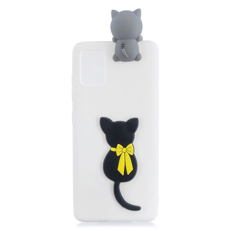 Impressão de Padrões de Boneca 3D Caixa de Telefone TPU Para Samsung Galaxy S20 Plus - Gato Preto-2