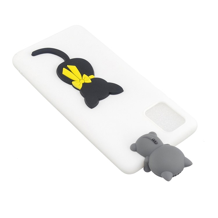 3D Cute Doll Pattern Printing TPU Phone Case for Samsung Galaxy S20 Plus - Black Cat-5