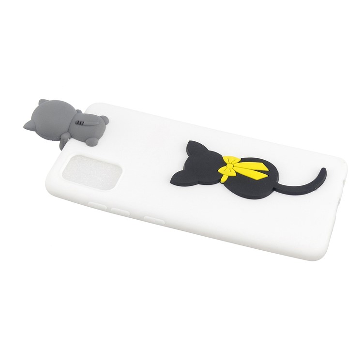 3D Doll Decor Soft TPU Phone Cover for Samsung Galaxy S20 - Cat-4