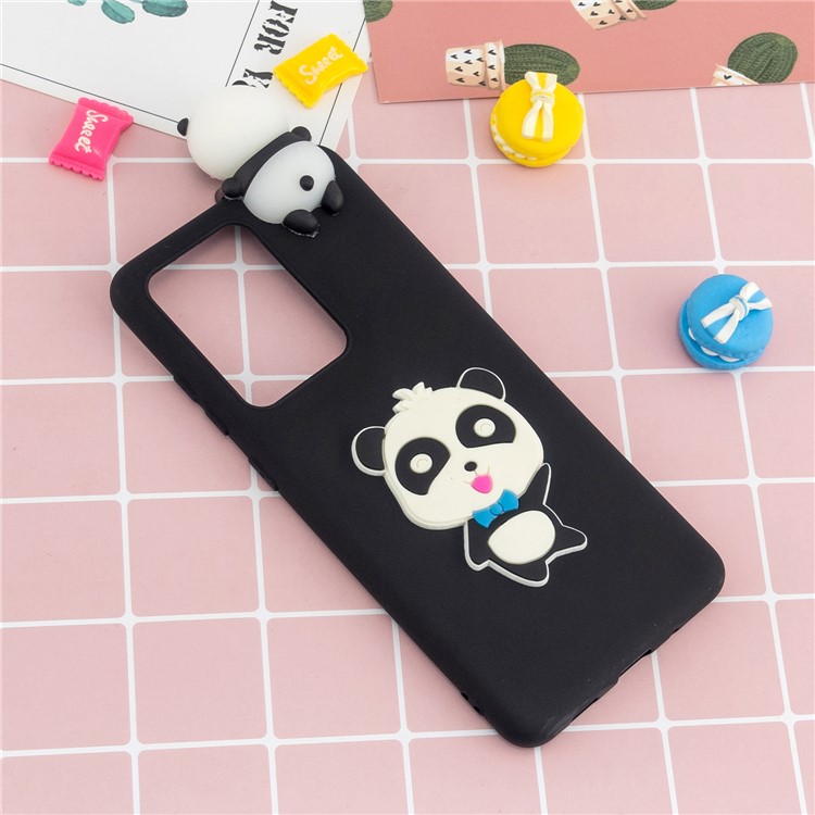 3D Doll Decor Soft TPU Phone Cover for Samsung Galaxy S20 Ultra - Smile Panda-6