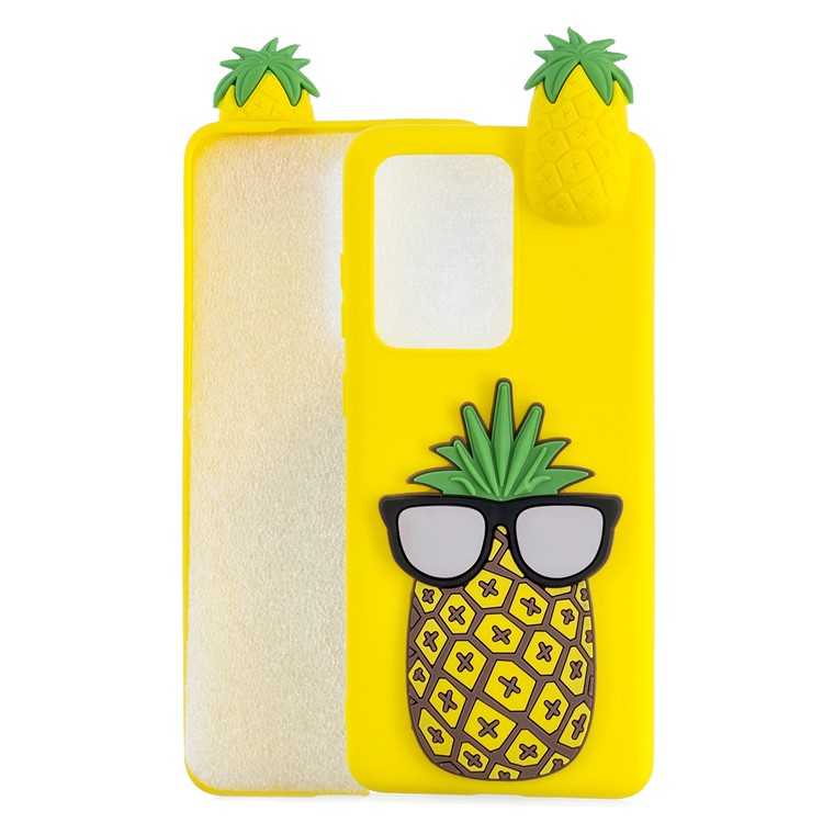 3D Doll Decor Soft TPU Phone Cover for Samsung Galaxy S20 Ultra - Pineapple-1