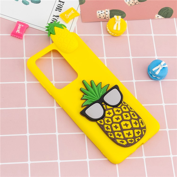 3D Doll Decor Soft TPU Phone Cover for Samsung Galaxy S20 Ultra - Pineapple-6