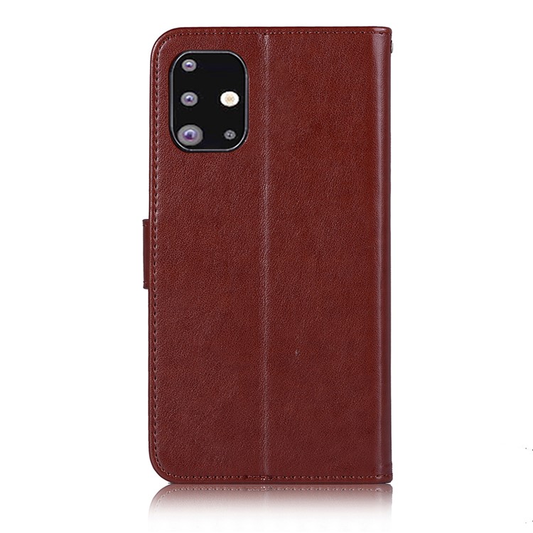 Imprinted Dream Catcher Owl Leather Wallet Case for Samsung Galaxy A51 - Brown-7
