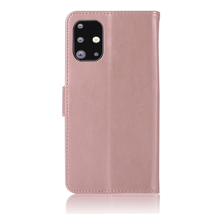 Imprinted Dream Catcher Owl Leather Wallet Stand Case for Samsung Galaxy A71 - Rose Gold-6