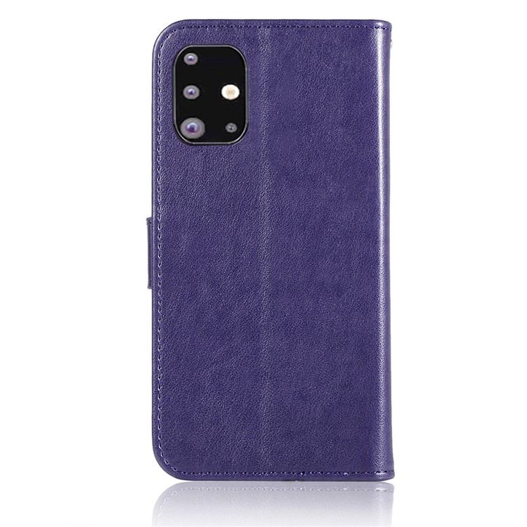 Imprinted Dream Catcher Owl Leather Wallet Stand Case for Samsung Galaxy A71 - Purple-6