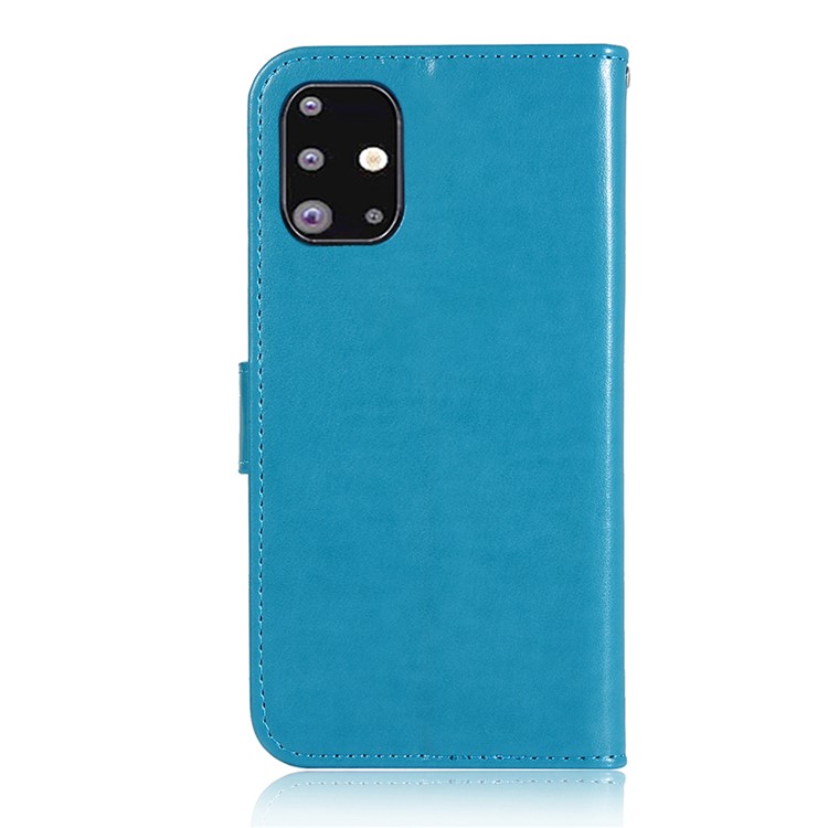 Imprinted Dream Catcher Owl Leather Wallet Stand Case for Samsung Galaxy A71 - Blue-6
