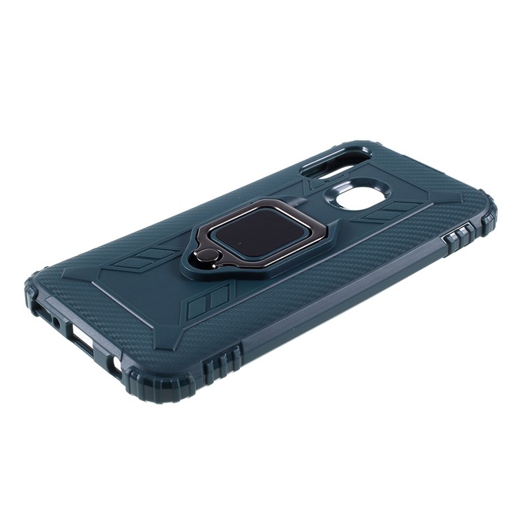 Finger Ring Kickstand TPU Protective Cell Phone Shell for Samsung Galaxy A40 - Green-4