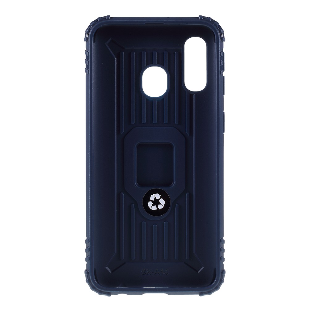 Finger Ring Kickstand TPU Protective Cell Phone Shell for Samsung Galaxy A40 - Blue-3