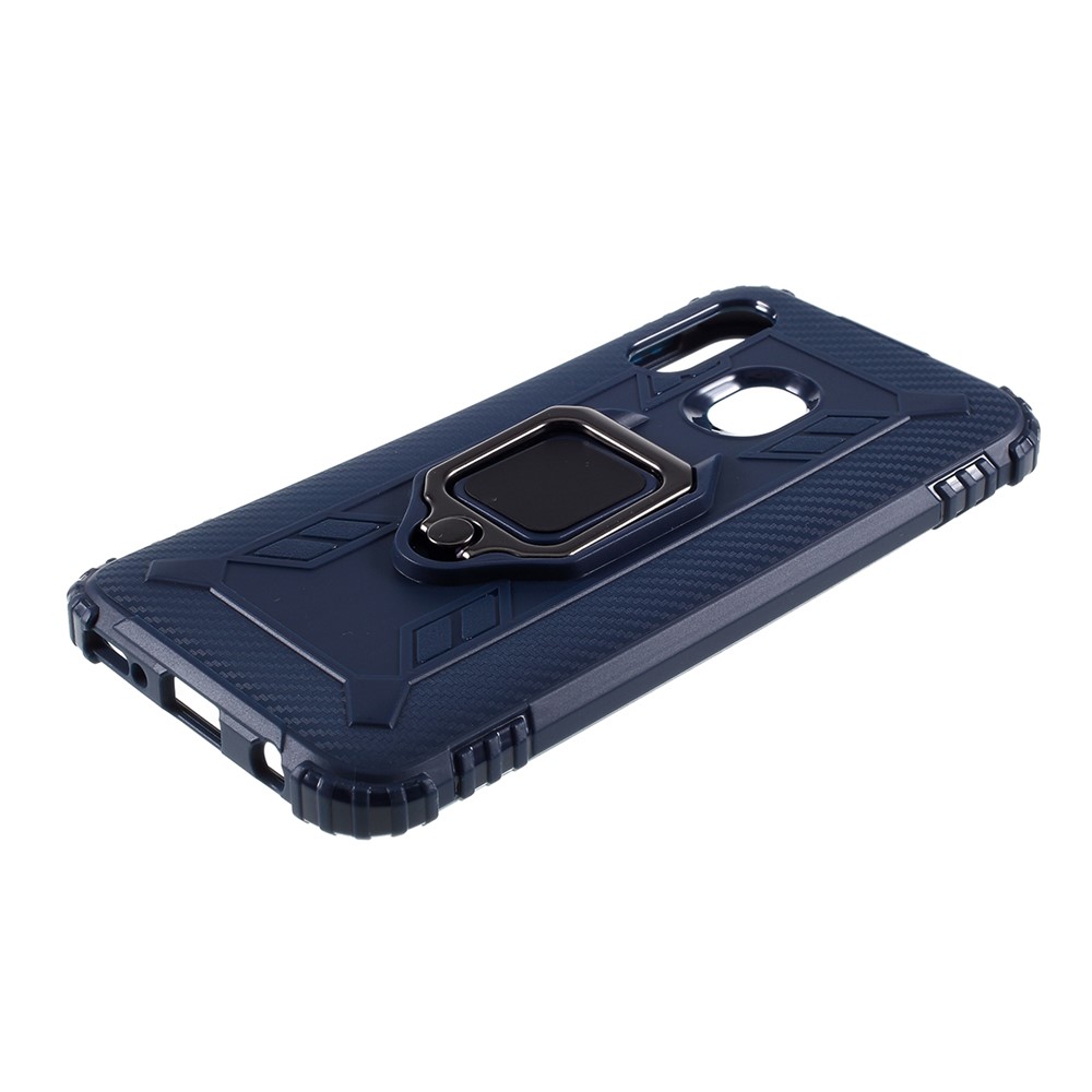 Finger Ring Kickstand TPU Protective Cell Phone Shell for Samsung Galaxy A40 - Blue-4