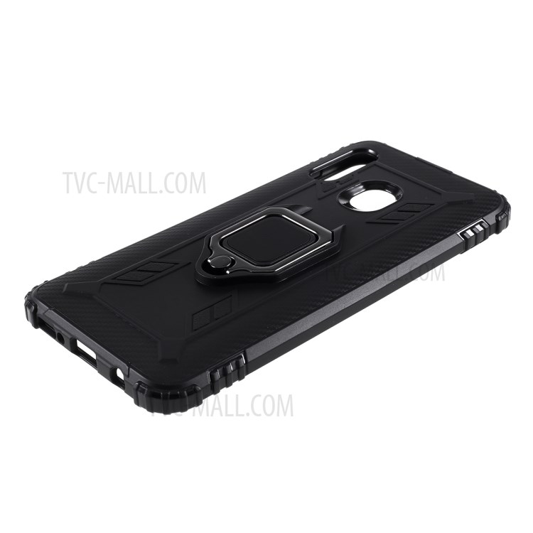 Finger Ring Kickstand TPU Protective Phone Shell for Samsung Galaxy A30/A20 - Black-3