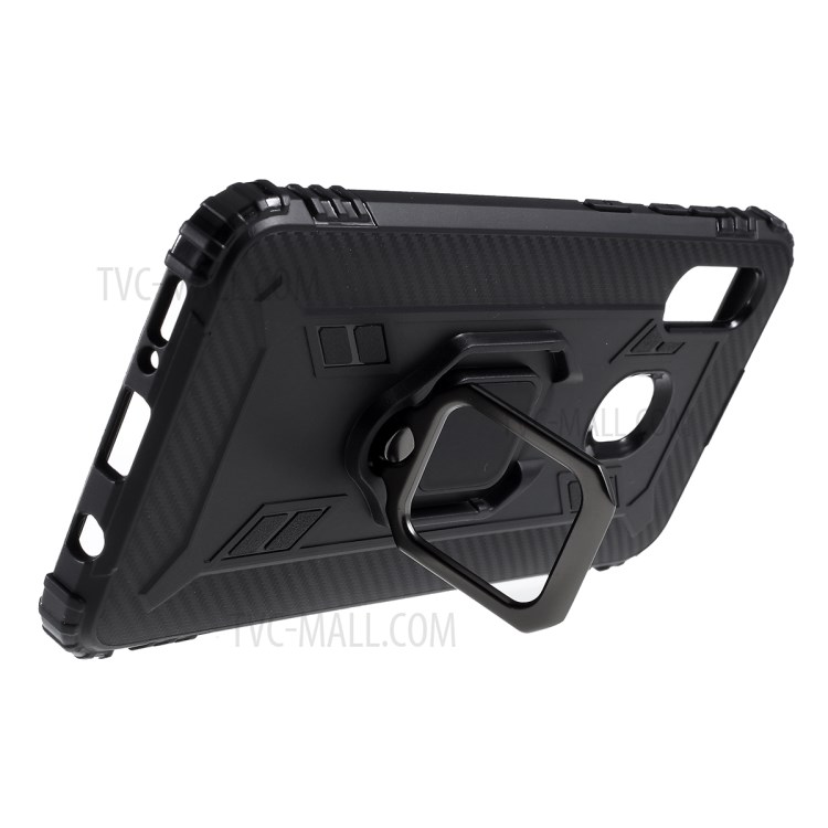 Finger Ring Kickstand TPU Protective Phone Shell for Samsung Galaxy A30/A20 - Black-6