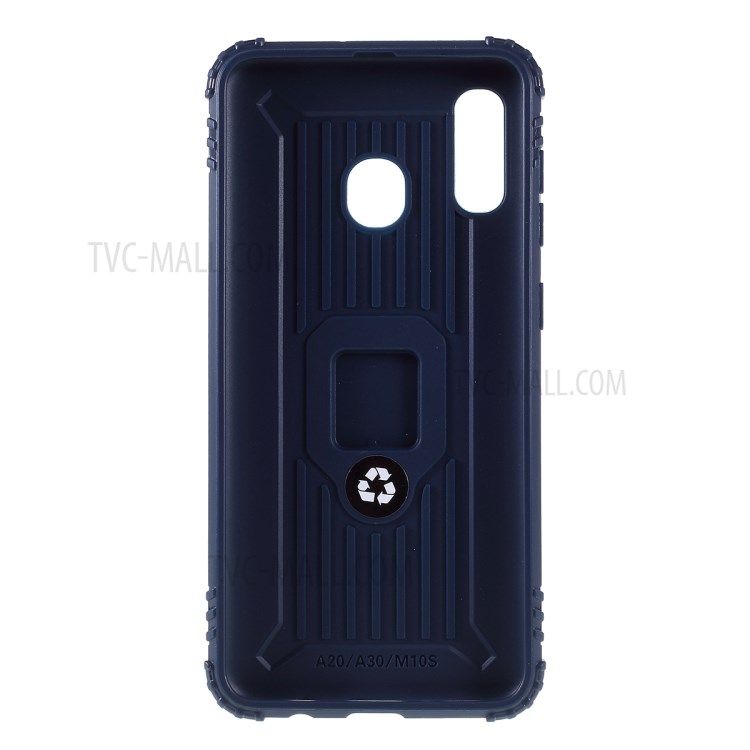 Finger Ring Kickstand TPU Protective Phone Shell for Samsung Galaxy A30/A20 - Blue-3