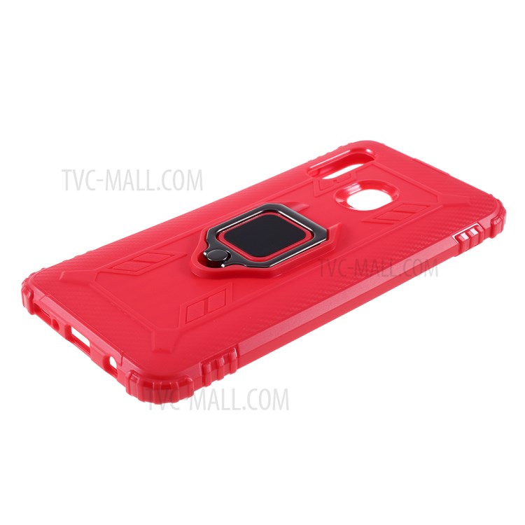 Finger Ring Kickstand TPU Protective Phone Shell for Samsung Galaxy A30/A20 - Red-4