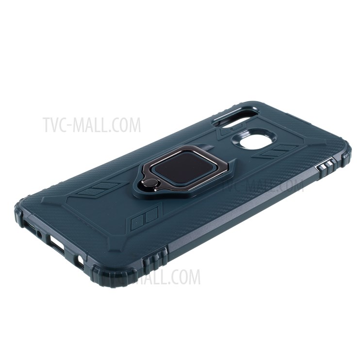 Finger Ring Kickstand TPU Protective Phone Shell for Samsung Galaxy A30/A20 - Green-4