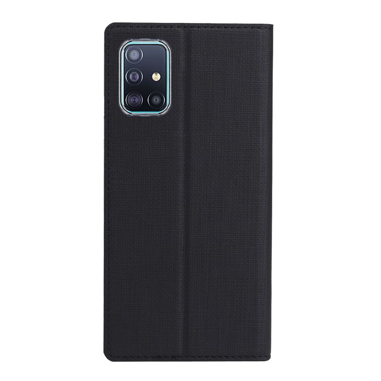 VILI DMX Cross Skin Stand Leather Card Holder Case for Samsung Galaxy A71 - Black-4