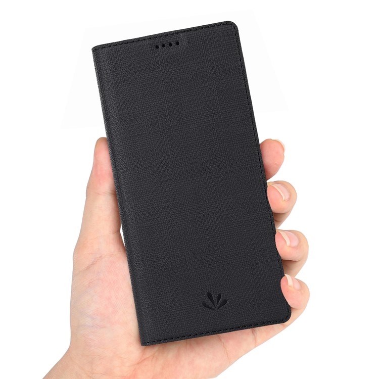 VILI DMX Cross Skin Stand Leather Card Holder Case for Samsung Galaxy A71 - Black-5