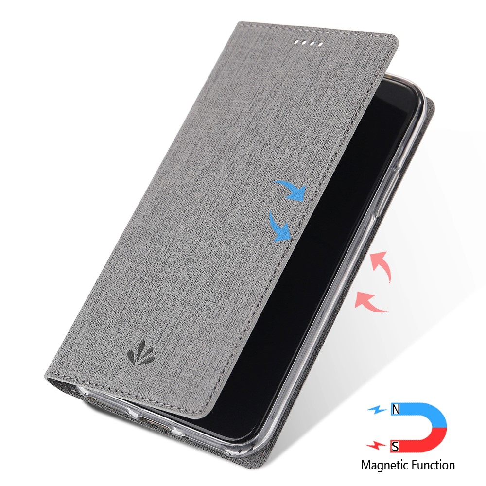 VILI DMX Cross Texture Leather Case with Card Holder for Samsung Galaxy A51 - Grey-10