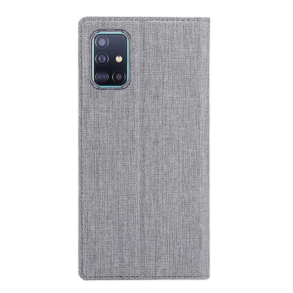 VILI DMX Cross Texture Leather Case with Card Holder for Samsung Galaxy A51 - Grey-4