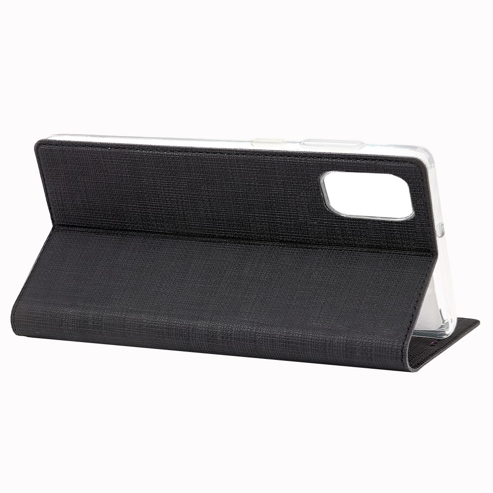 VILI DMX Cross Texture Leather Case with Card Holder for Samsung Galaxy A51 - Black-7