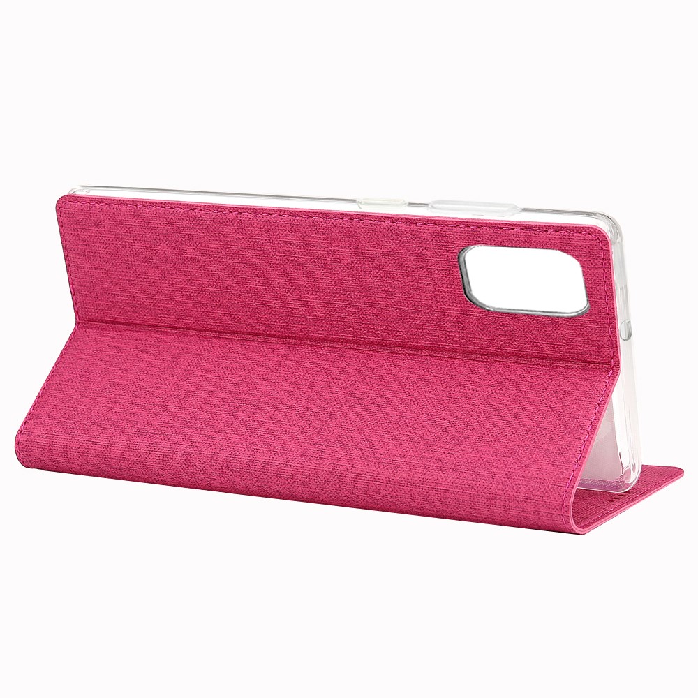 VILI DMX Cross Texture Leather Case with Card Holder for Samsung Galaxy A51 - Rose-7