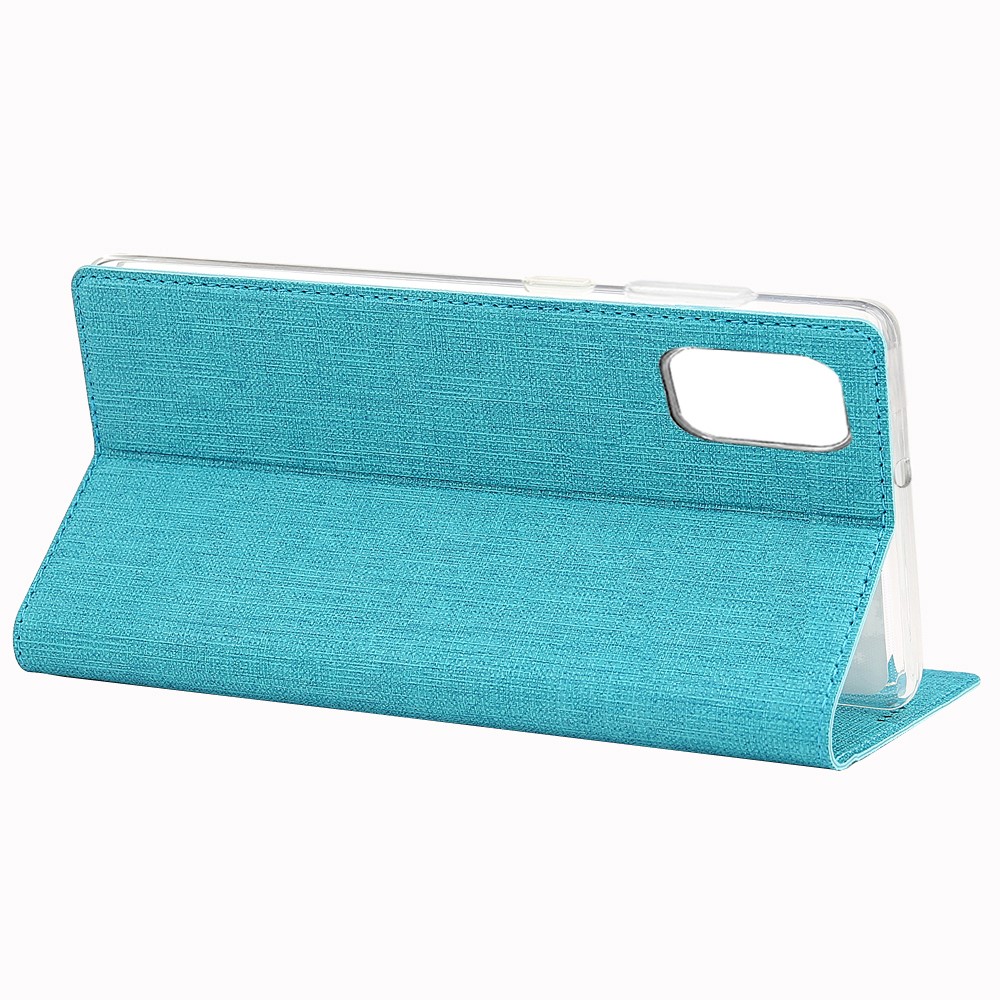 VILI DMX Cross Texture Leather Case with Card Holder for Samsung Galaxy A51 - Blue-7