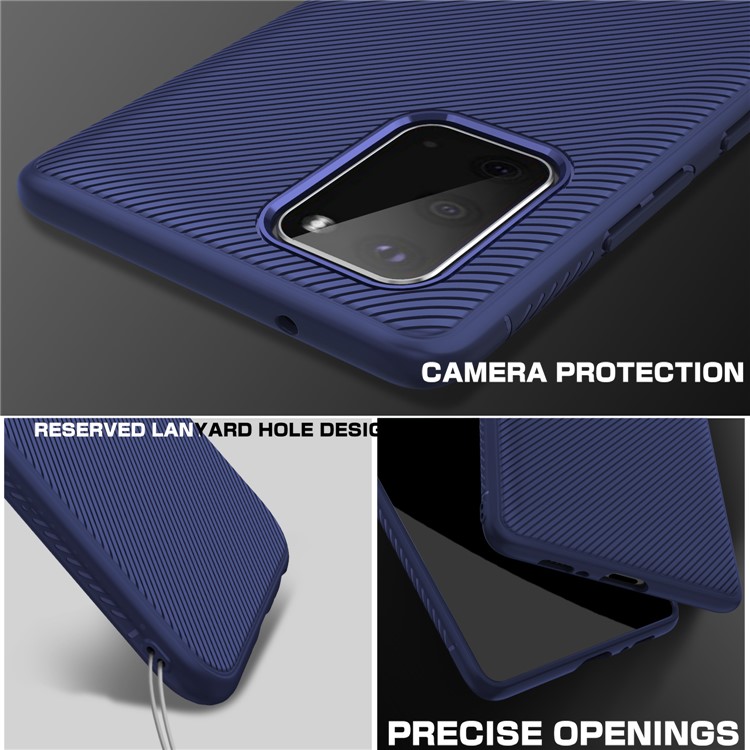 LENUO Twill Texture TPU Case for Samsung Galaxy S20 - Blue-4