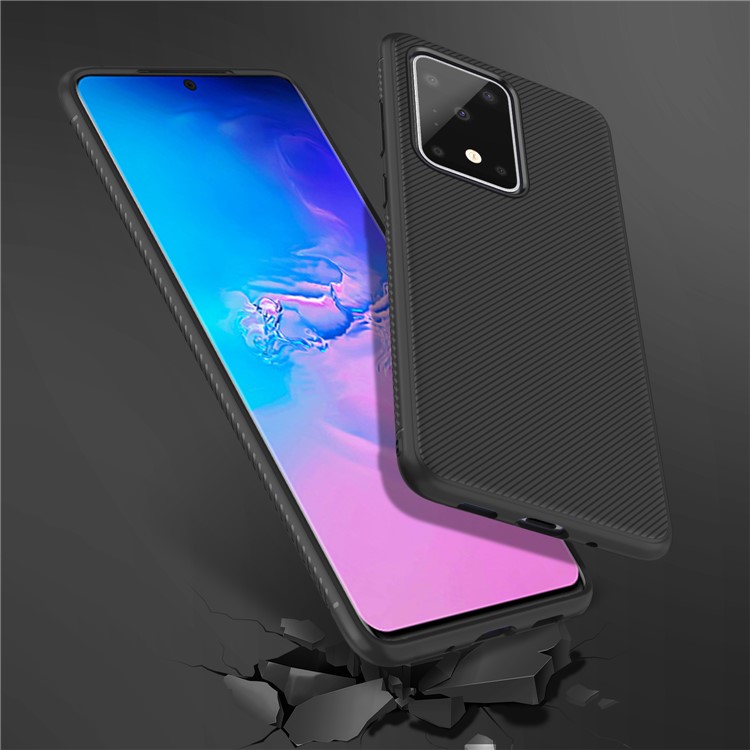 LENUO Twill Surface TPU Protective Cover for Samsung Galaxy S20 Ultra - Black-6