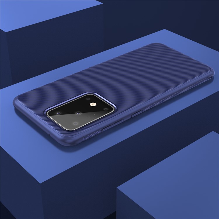 LENUO Twill Surface TPU Protective Cover for Samsung Galaxy S20 Ultra - Blue-7