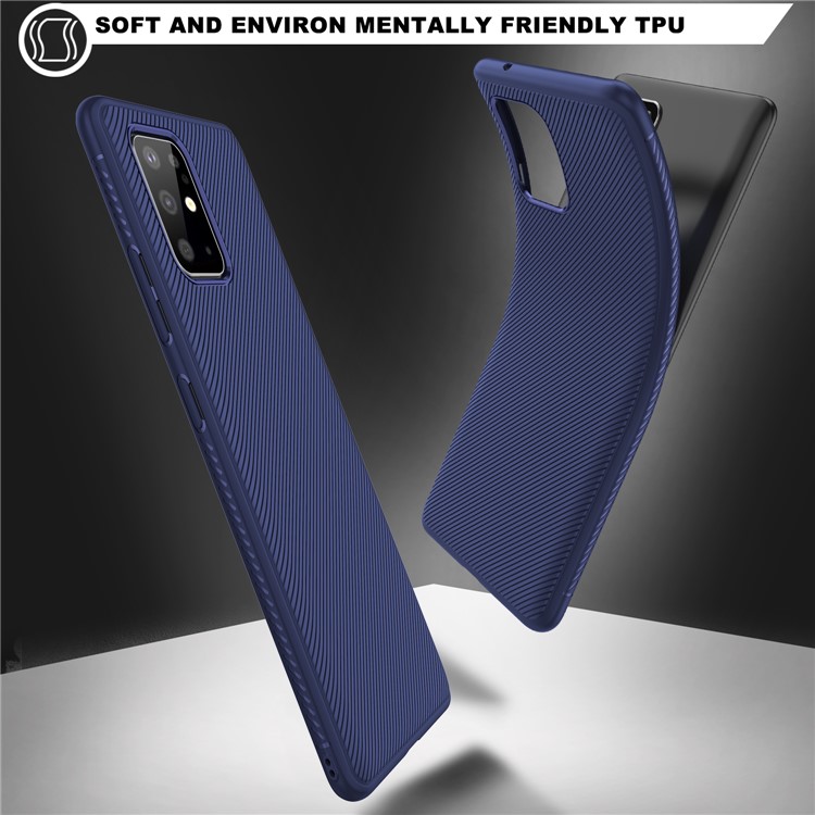 LENUO Twill Texture TPU Case for Samsung Galaxy S20 Plus - Blue-3