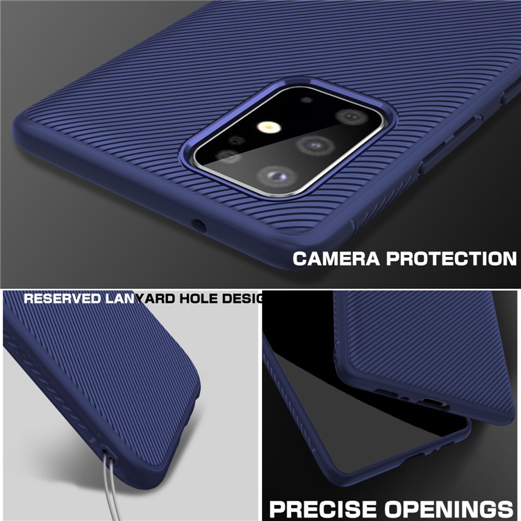 LENUO Twill Texture TPU Case for Samsung Galaxy S20 Plus - Blue-4